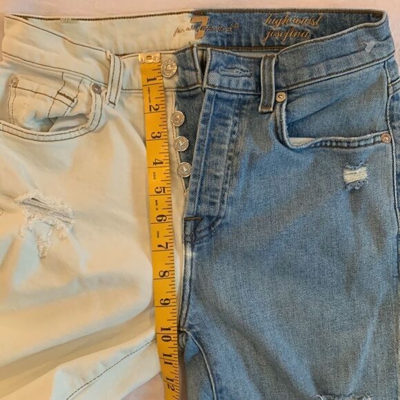 7 for all Mankind Josefina Two-toned High Waisted Jeans Size 25 - Picture 4 of 16